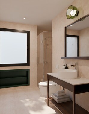 더블룸 | 욕실 | 샤워 시설, 타월, 비누, 샴푸