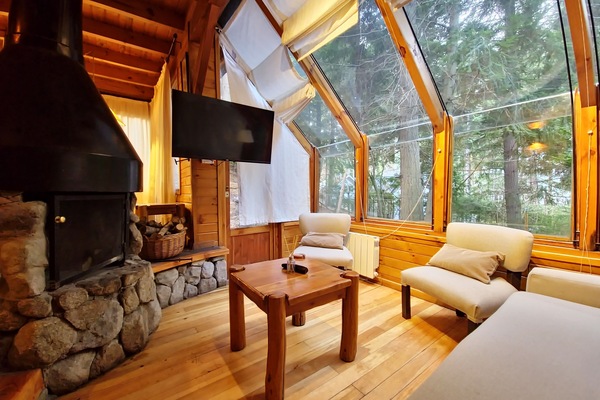Panoramic Cabin, Resort View | Living area | 43-inch Smart TV with digital channels