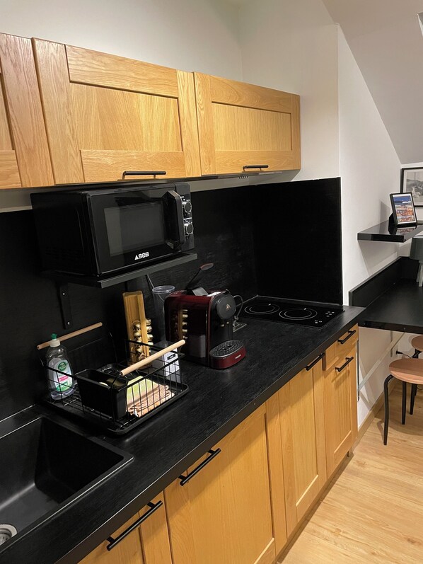 Private kitchen - NEW STUDIO. close to center ville.vu mountain. (Barcelonnette)