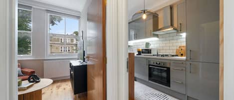 Fridge, microwave, toaster