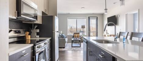 아파트 (1 Bedroom) | 전용 주방 | 냉장고, 커피/티 메이커