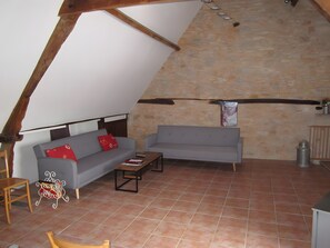 TV, ping pong - Gîte Colette: Holiday Home with Private Terrace and Wi-Fi in Loubressac (Loubressac)