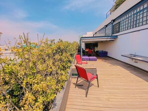 Outdoor dining - Beautiful apartment, centrally located, modern and with its own parking. (Heroica Puebla de Zaragoza)