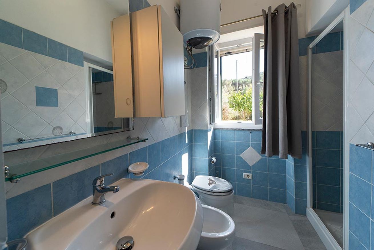 Un baño con lavabo, inodoro y ducha.
