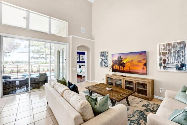 Villa, 4 Bedrooms | Living room - Private Pool-hot Tub, Near Disney, 4 BR, King Beds (Kissimmee)