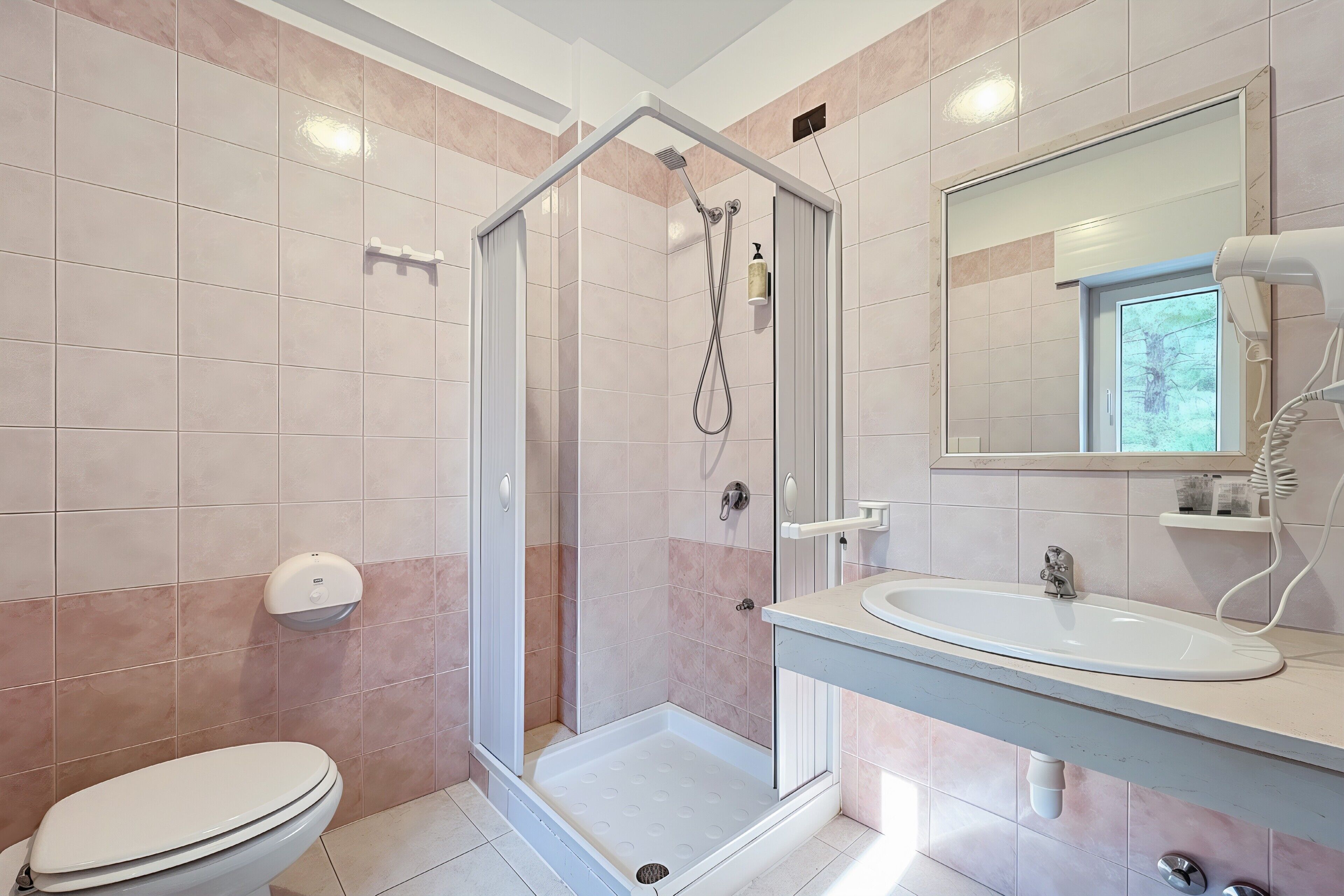 Dusche, Haartrockner, Handtücher