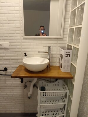 Shower, hair dryer