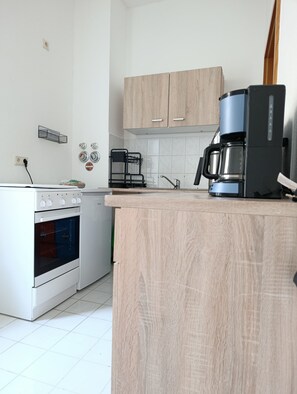 Horno, placa de cocina, lavavajillas y cafetera o tetera