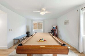 Pool table and arcade — game night sorted

