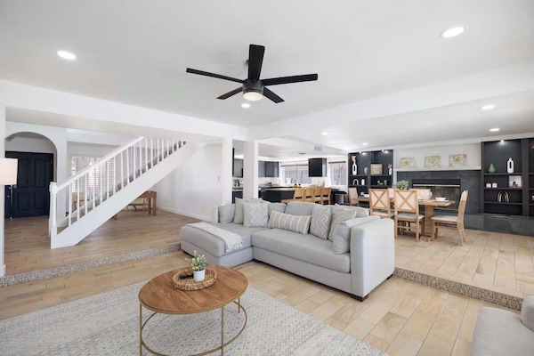 Comfortable living room, open to the rest of the house