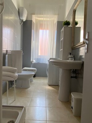 Bruser, hårtørrer, bidet, håndklæder