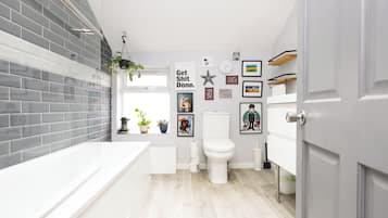 Hair dryer, towels, toilet paper
