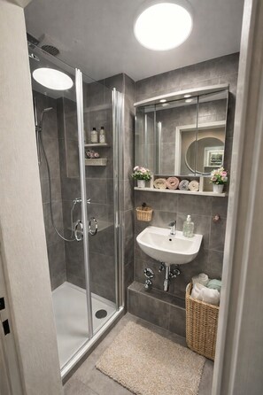 Hair dryer, towels, soap, toilet paper - Apartment 51 with 55m² near Moselle and Trier (Kenn)