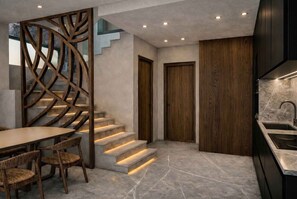 Villa – deluxe, 3 soverom, privat basseng, sjøutsikt | Eget kjøkken | Kjøleskap, mikrobølgeovn, ovn og kokeplater