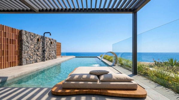Deluxe Villa, 3 Bedrooms, Private Pool, Sea View | Beach/ocean view - Lapis Nera Villas (Viannos)