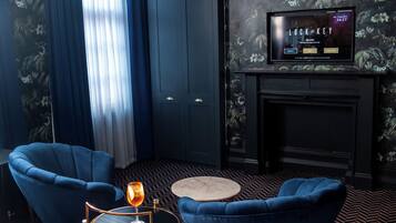 In-room safe, individually decorated, laptop workspace