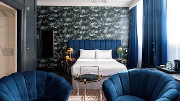 In-room safe, individually decorated, laptop workspace