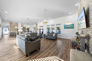 House, Multiple Beds, Pool Access, Pool View (Indigo Manor) | Living area - Large Lux Home,private Pool,spa,backyard, 6 Bdrms, Beach,wharf, OWA 15 Mins Away (Foley)