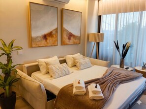 1 dormitorio, escritorio, tabla de planchar con plancha y wifi gratis