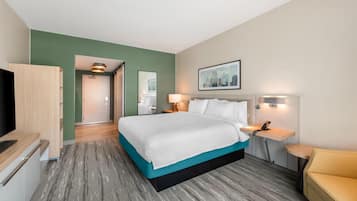 Premium bedding, down duvets, pillow-top beds, desk