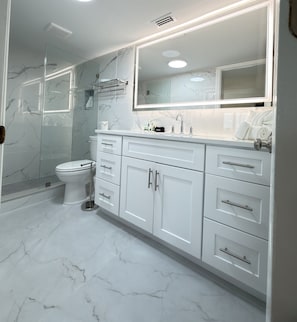 Douche, serviettes fournies