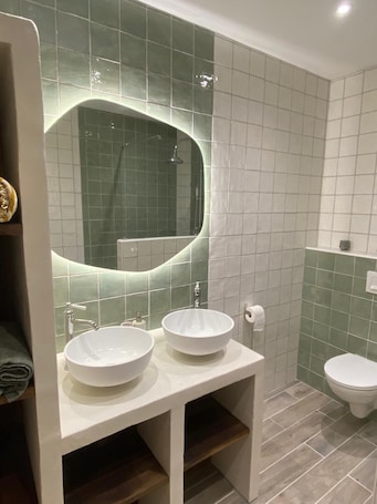 Shower, hair dryer, towels, soap. Domaine du vivier - bed and breakfast