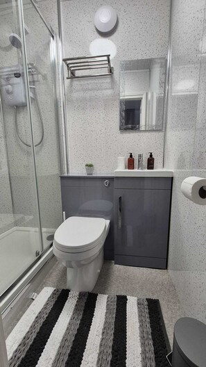 Secador de pelo, toallas, jabón y papel higiénico