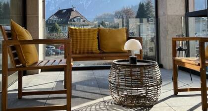 Modern Jungfrau View Apartment with BBQ and AC at Interlaken West Station