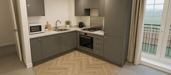 靠近體育場的免費停車四人住宿度假屋