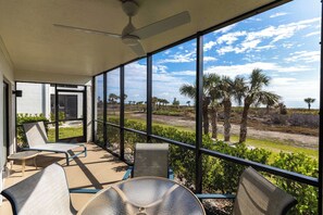 Outdoor dining - 2-bedroom Second Floor condo with Ocean views at Sanibel Beach Club 1 (Sanibel)