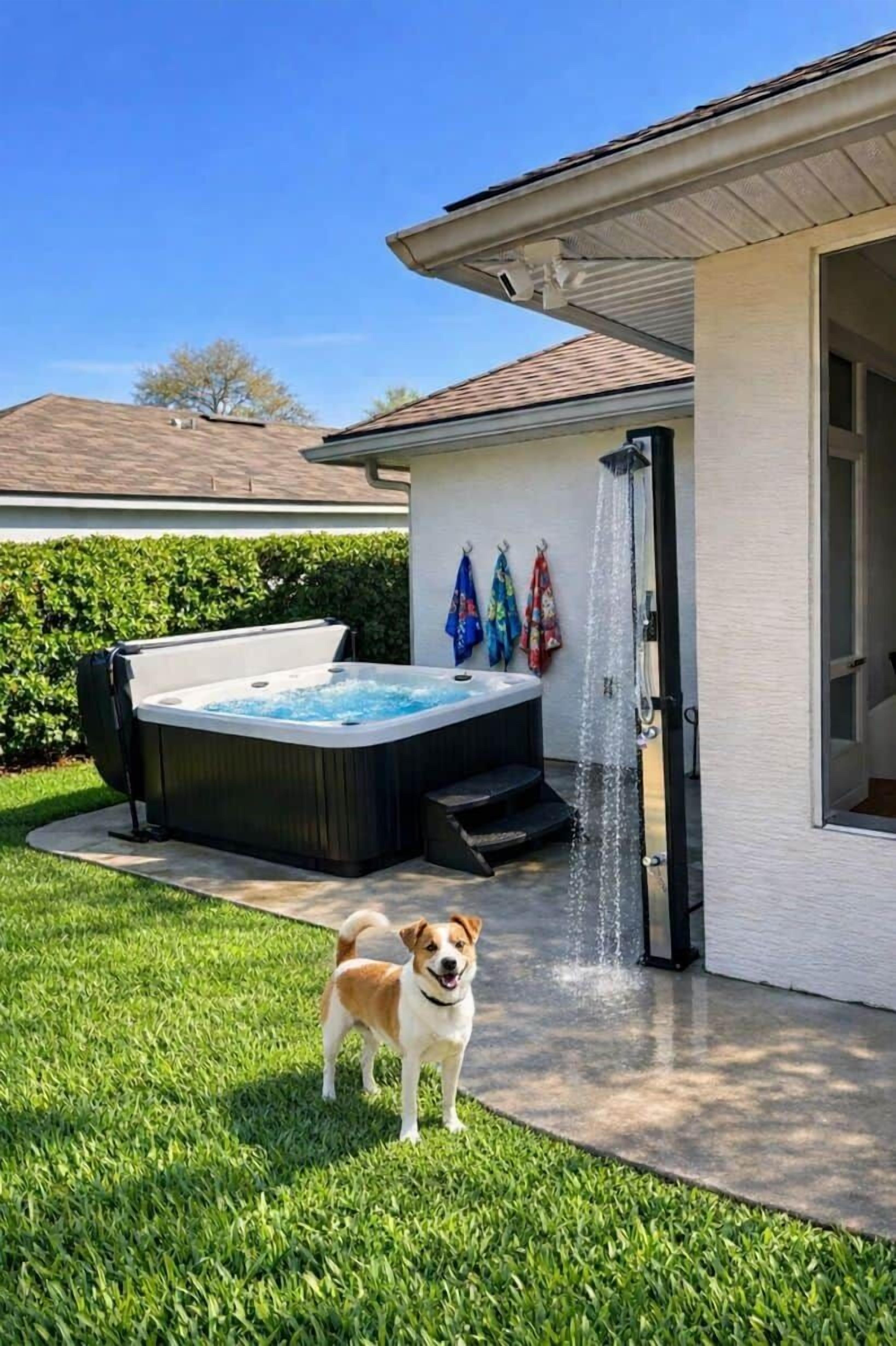 Outdoor spa tub