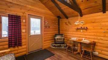 Televisión y chimenea