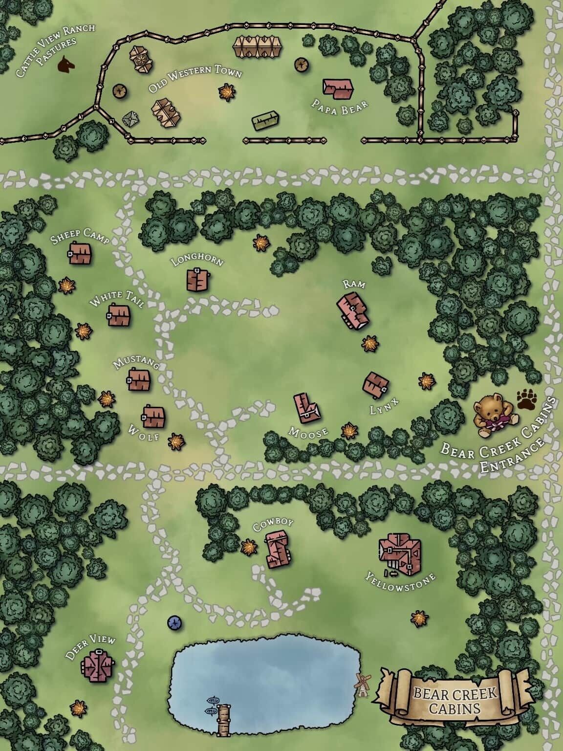 Kart over overnattingsstedet