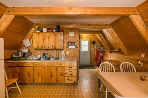 Fridge, microwave, stovetop, toaster