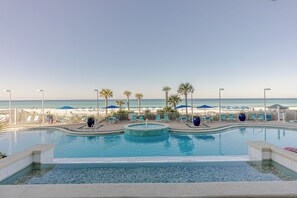 A heated pool - Boardwalk Beauty: stunning 17th floor condo with private balcony & bunk room (Panama City Beach)