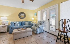 Condo, 1 Queen Bed with Sofa bed (Grand Caribbean West 109) | Living area - Grand Caribbean West 109 (Destin)