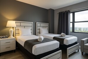 Iron/ironing board, travel crib, free WiFi, bed sheets