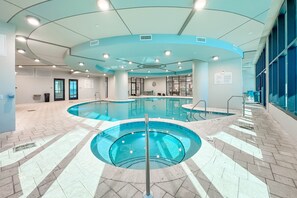 Indoor pool, a heated pool - Luxury Corner Beachfront Condo w/ Lazy River, Water Slide & Gulf Views | BEACHBALL PROPERTIES (Gulf Shores)