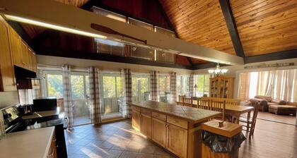 Large Lake-Area Cabin with Vaulted Great Room, Fireplace & Covered Porches