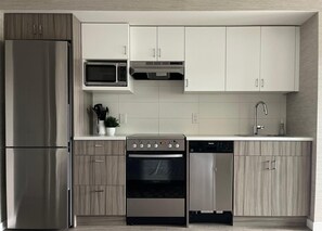 Private kitchen - UBCO Stylish Studio Condo in Kelowna, BC. (Kelowna)