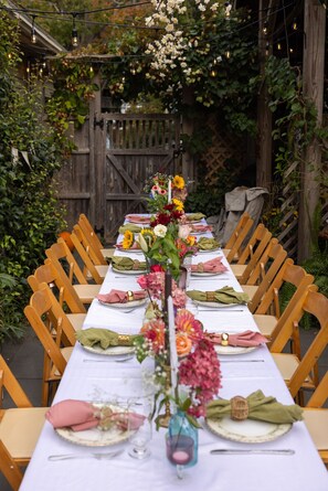 Outdoor banquet area