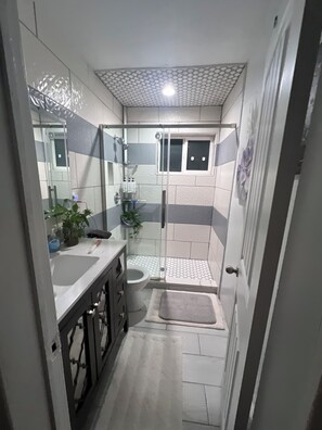 Hair dryer, towels, soap, shampoo - Delightful 2-bedroom house with AC in sunny Carlsbad and river view. (Carlsbad)
