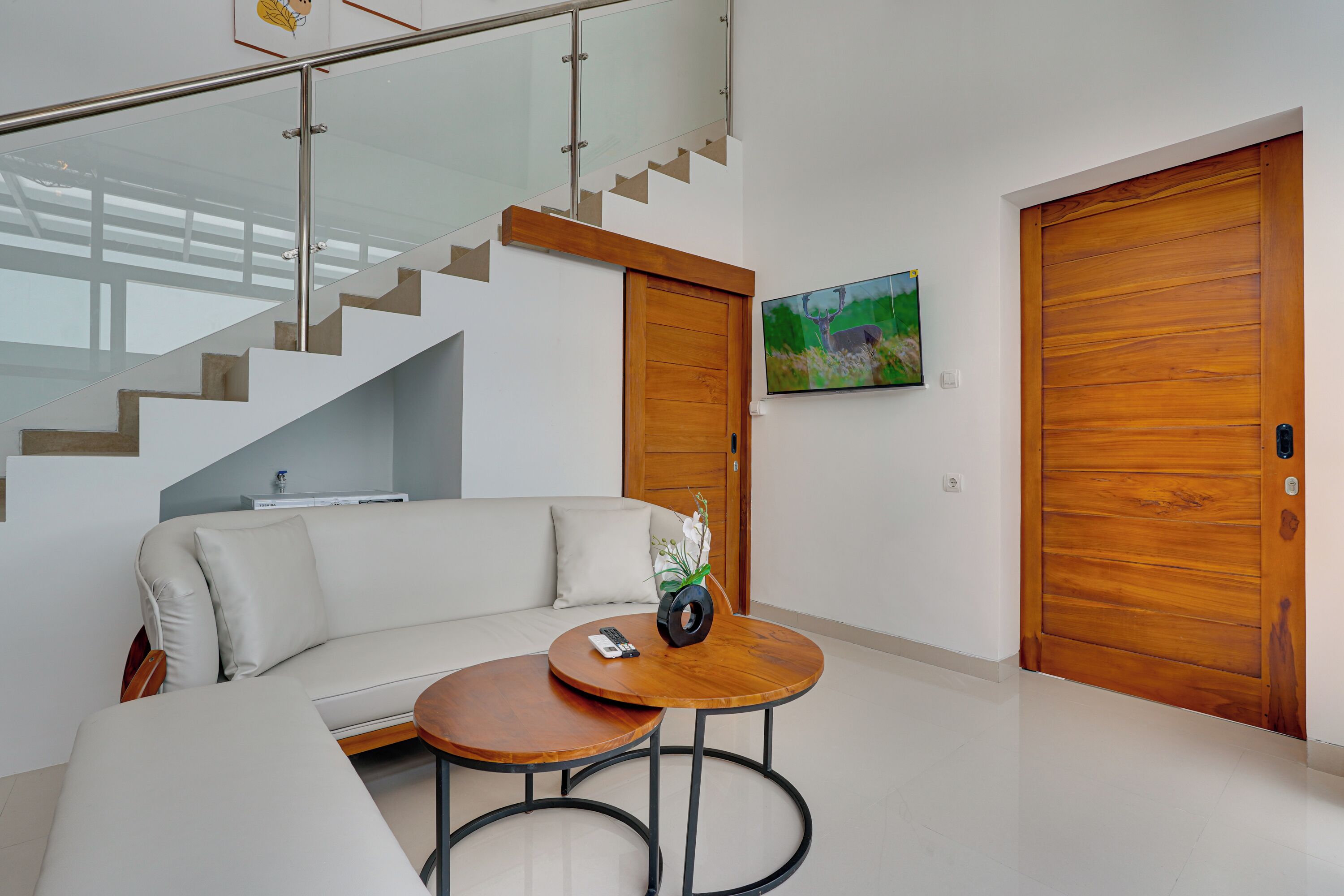 Villa, Pool View | Living area | 43-inch Smart TV with digital channels, Netflix, streaming services