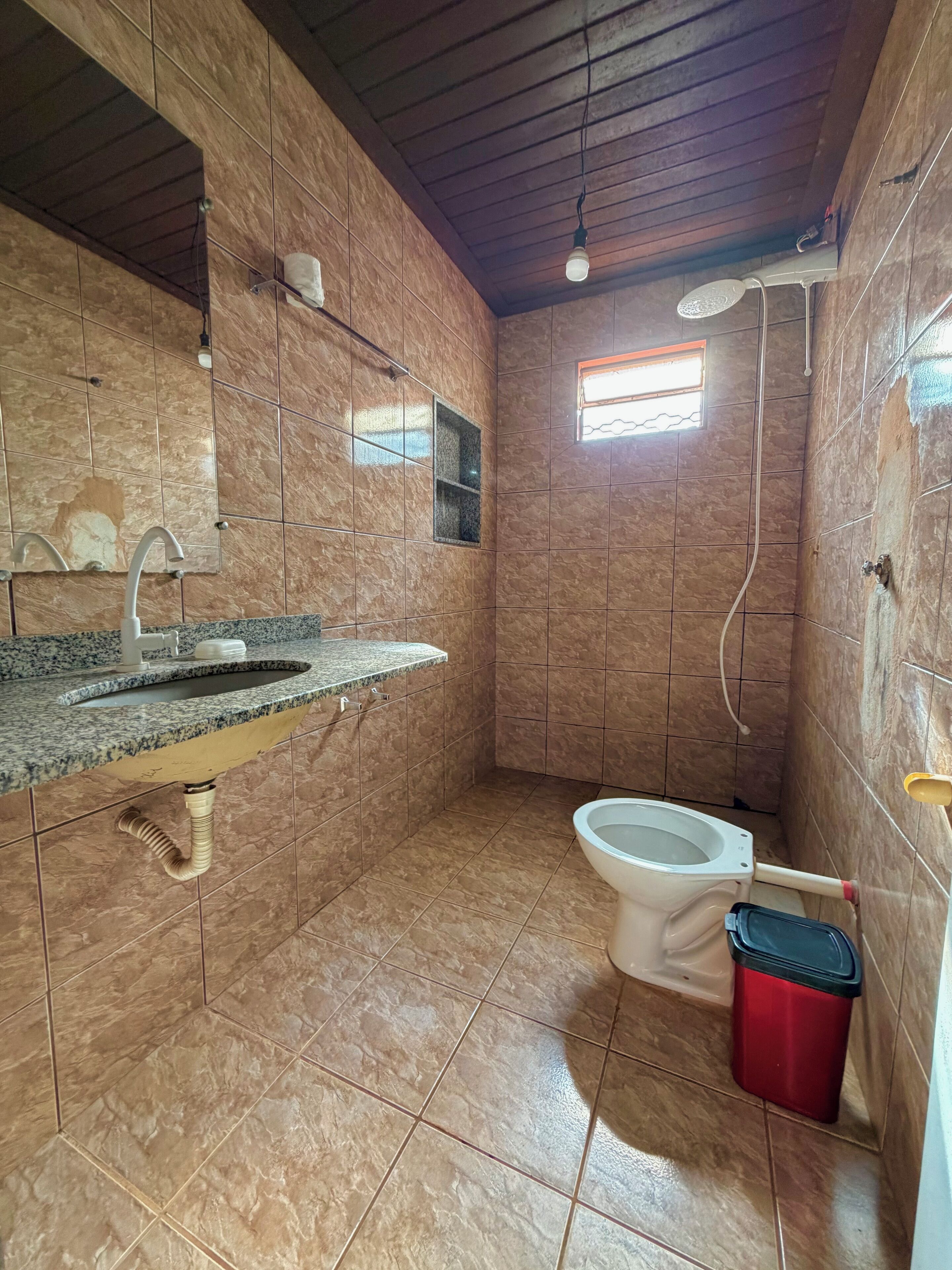 Ducha, toallas y papel higiénico