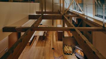 Villa, Non Smoking | Living area | 77-inch flat-screen TV with digital channels, fireplace, heated floors