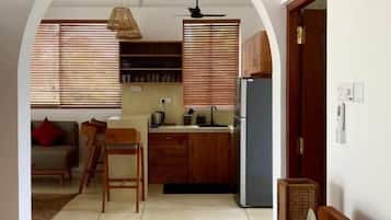 Luxury-Apartment, Terrasse, Blick auf den Innenhof