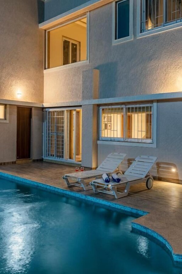 Deluxe Villa, Balcony, Mountain View | Pool | Outdoor pool - ELIVAAS Luxe Shourya Eden 3 BHK villa  (Udaipur)