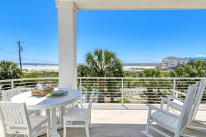 Outdoor dining - Oceanfront, Steps to Sand, Incredible Views, Private Pool, Fenced, Spacious Balconies, Rooftop Decks (st augustine)