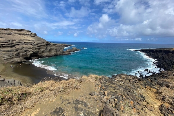 Beach nearby, black sand