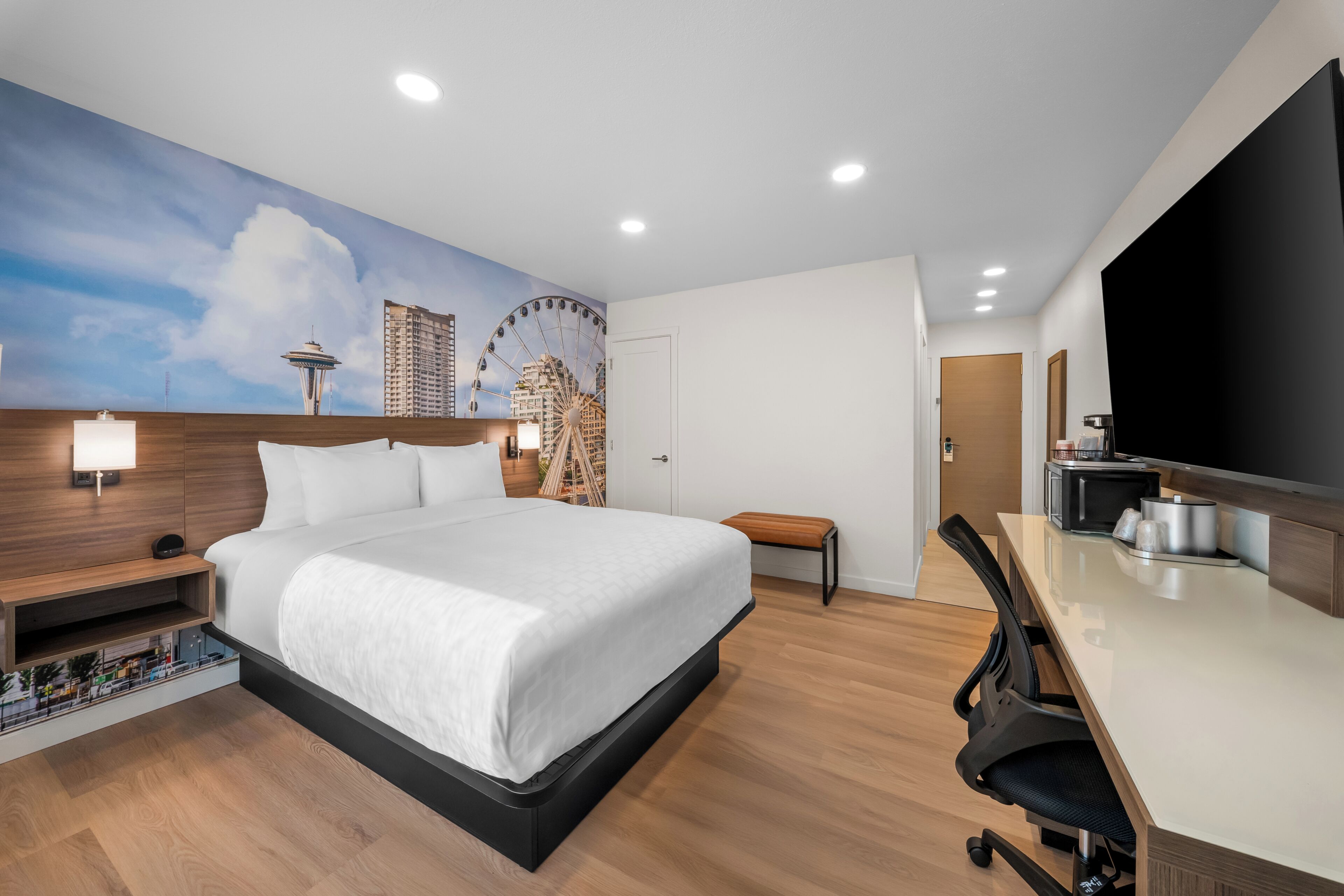 Desk, blackout drapes, iron/ironing board, WiFi (free)